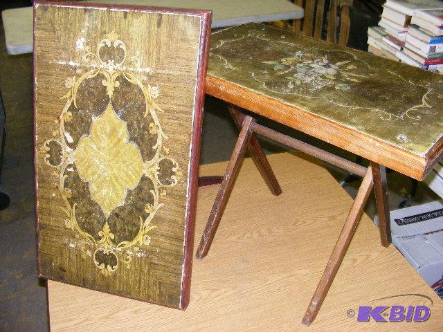 pair of vintage folding tables