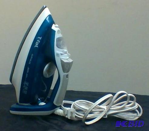 lot 17 image: T-Fal Ultraglide Iron with Easycord, Blue.  Damaged Box.  Tested Works.