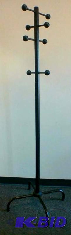lot 25 image: Dark Chocolate Brown.  Lightweight Coat Rack.  Stands 70.5 inches tall
