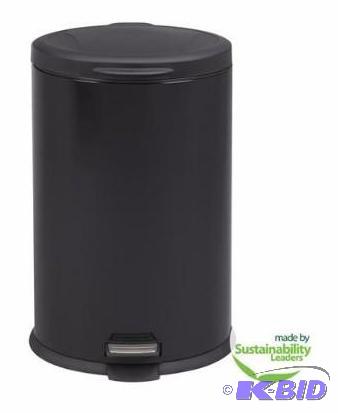 lot 28 image: Better Homes and Gardens 10.5-Gallon Oval Trash Can.  Gloss Black Great Shape.  No issues