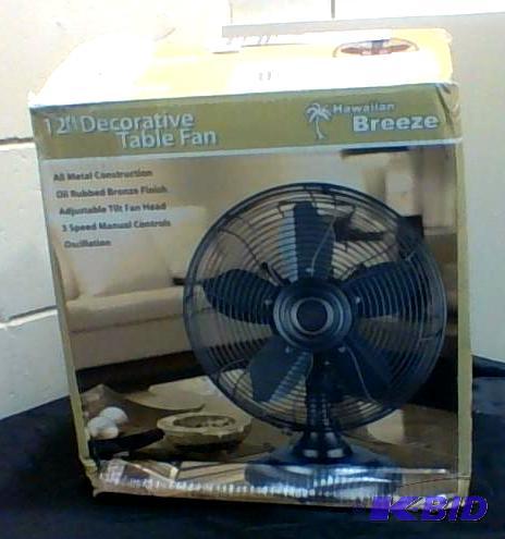 lot 33 image: 12 Made To look Old Fashioned Table Fan.  Box Damaged.  Tested Works