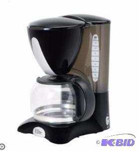 lot 7 image: Elite Cuisine 12-Cup Coffee Maker with Pause and Serve.  Box Damaged.  Coffee maker Just fine.