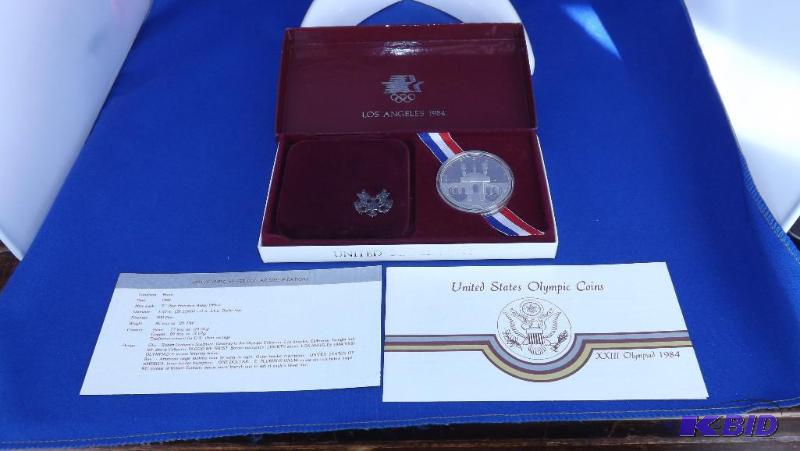 lot 251 image: 1984 S Olympic Silver Dollar Proof  ...