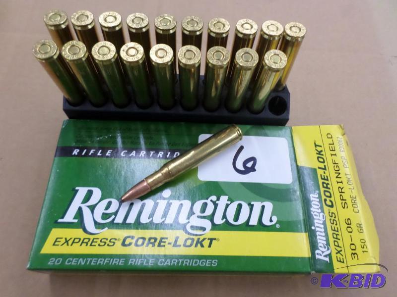 (20) Rounds Remington Core-Lokt 30-06 Springf...