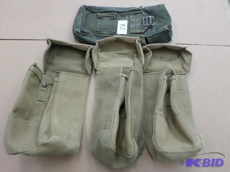 (4) Vintage Military Supply Pouches...