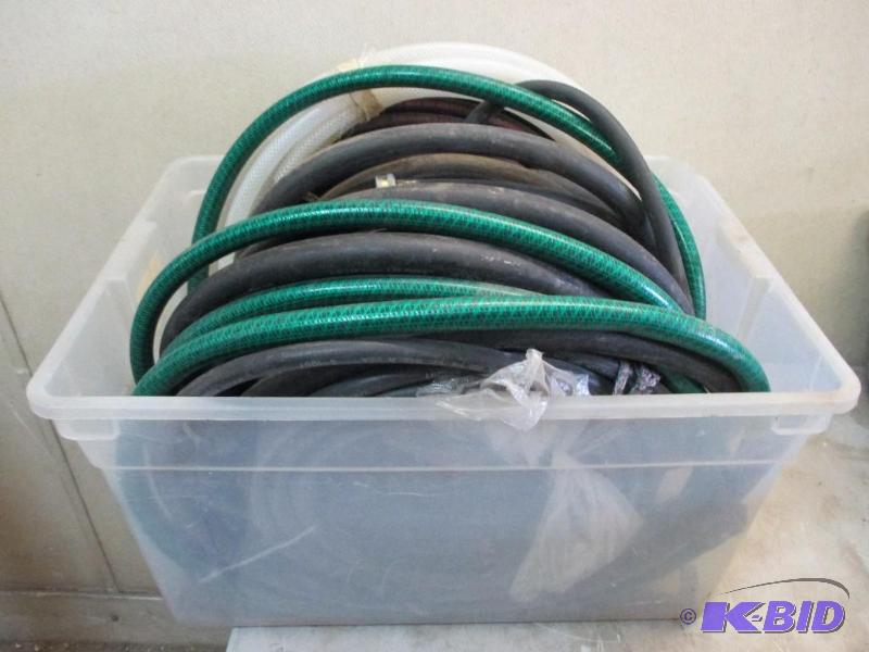 lot 37 image: Tote of hoses...