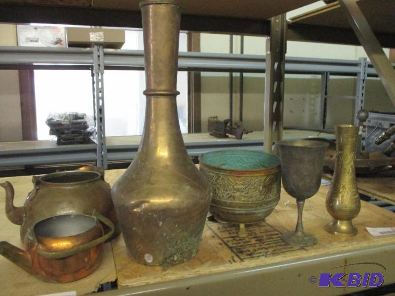lot 41 image: Lot of brasscopper containers...