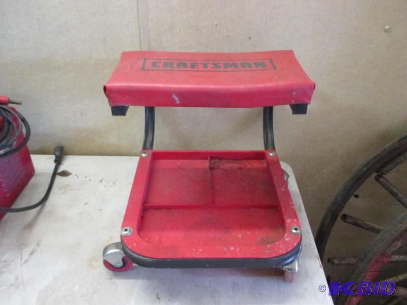 lot 92 image: Craftsman stool cart...