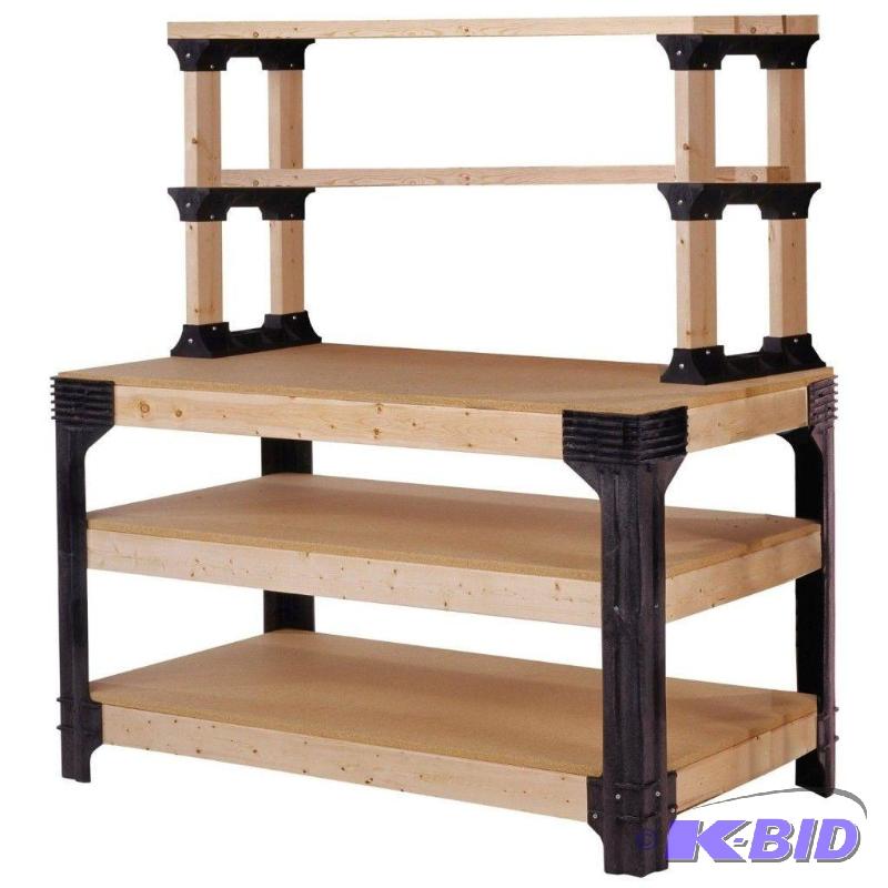 lot 17 image: 2x4 Basics 16 Shelve Links and Work Bench L...