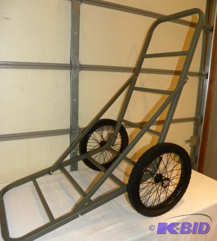 lot 5 image: Deer Cart, 16" solid rubber spoked wheel...