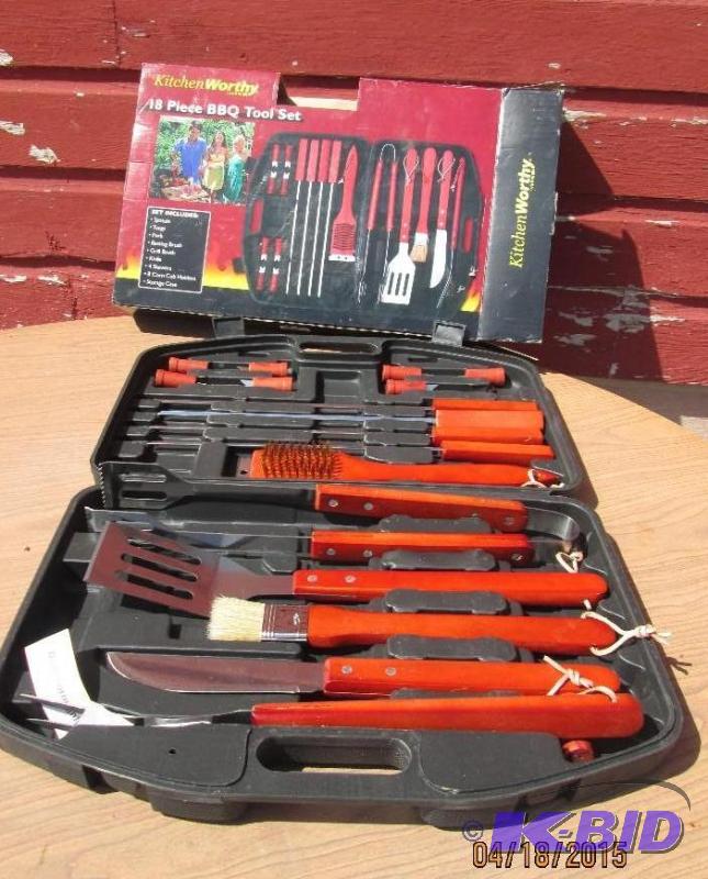 lot 10 image: kitchen worthy BBQ tool set- brand new...