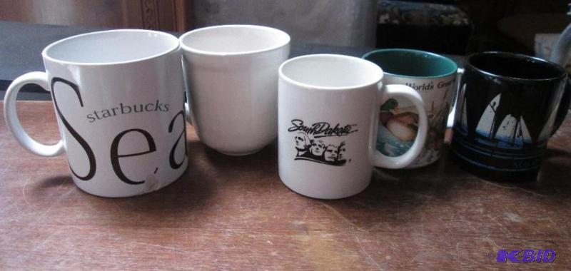lot 184 image: Lot of 5 miscellaneous coffee mugs....