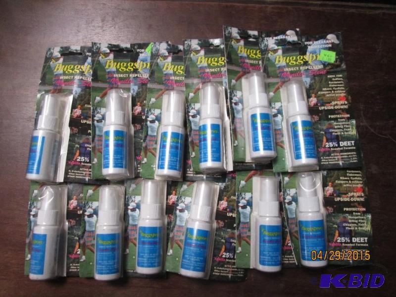 lot 185 image: Lot of 12 Buggspray pumps. New in packaging...