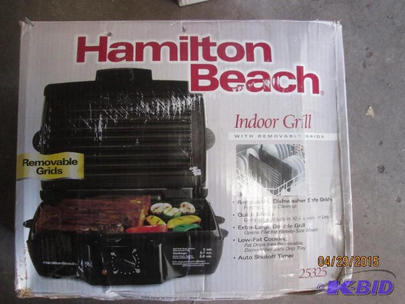 lot 197 image: Hamilton Beach indoor grill with removable gr...