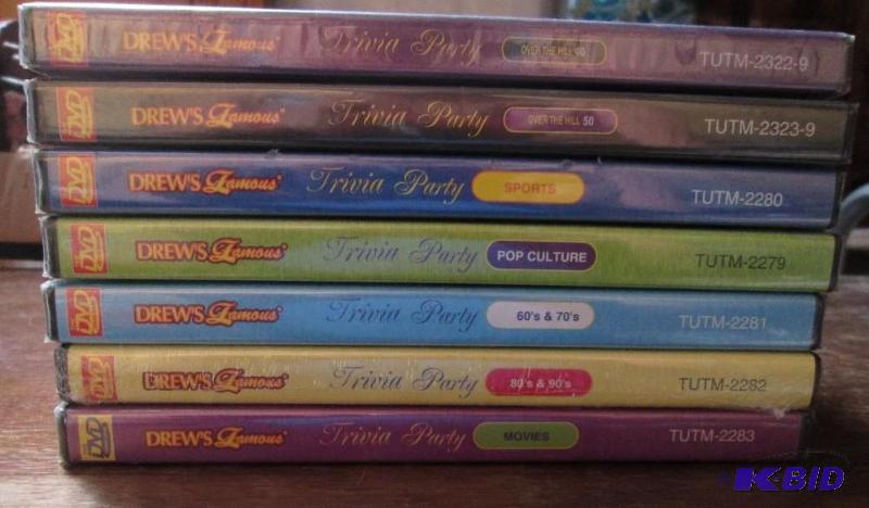 lot 209 image: Lot of 7 Drews Famous Trivia Party dvds. Ne...