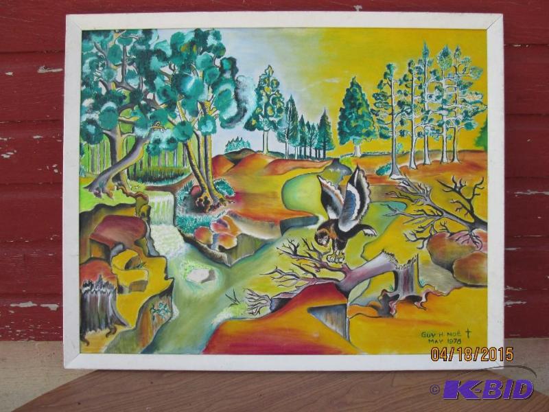 lot 21 image: Guy H noe May,1978 painting 32" by 26&qu...
