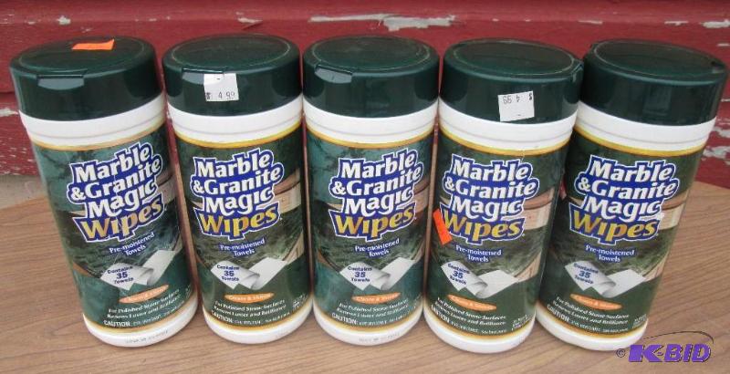 lot 45 image: 5 marble & granite magic wipes 35 wipes p...