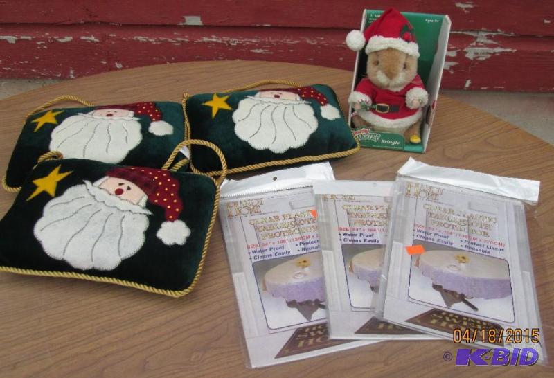 lot 48 image: christmas pillows and danceing hamster with t...