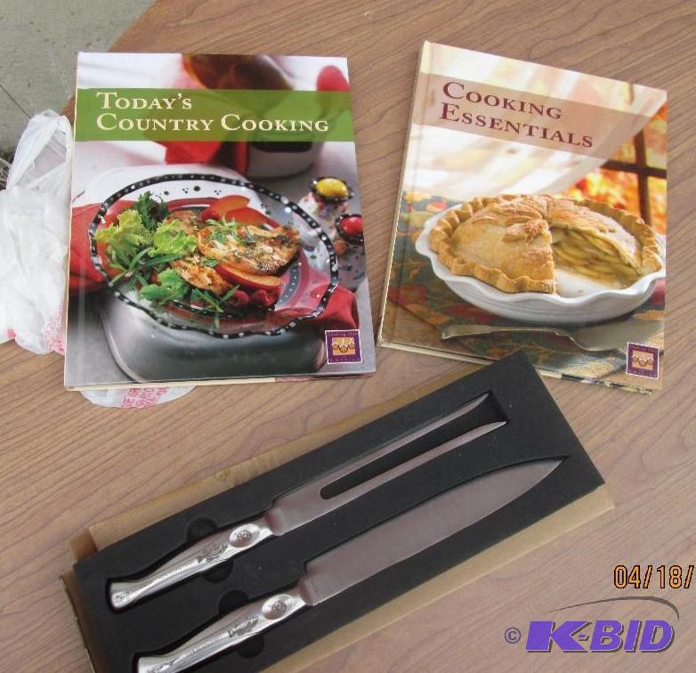 lot 57 image: lot of cookbooks, and a set of largemouth bas...