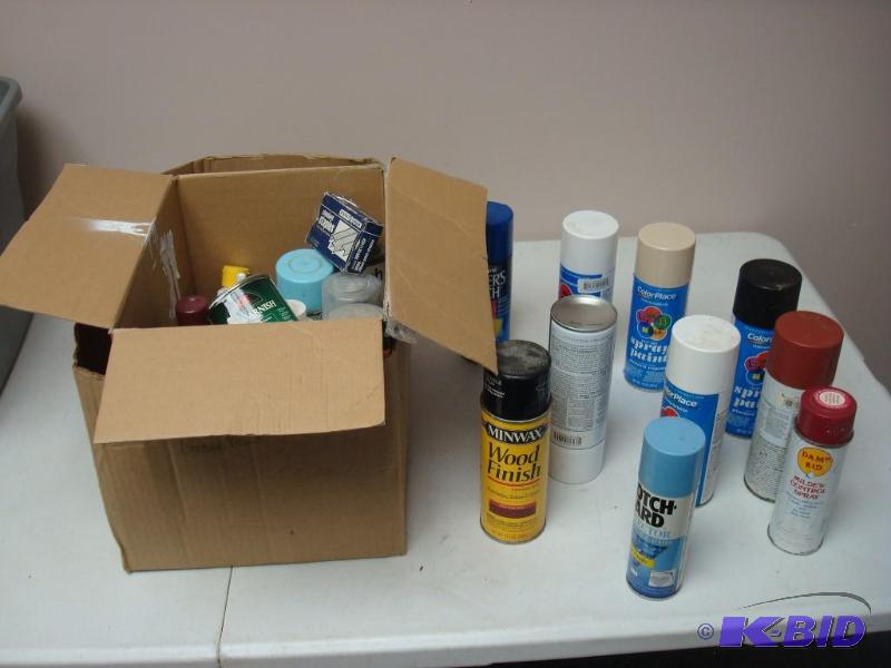lot 109 image: Box Of Spray Paint, Other Spray Cans...