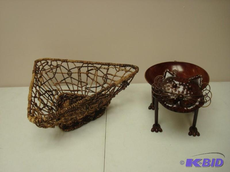 lot 111 image: Metal Cat Basket &nbspAnd Other Basket, Some...