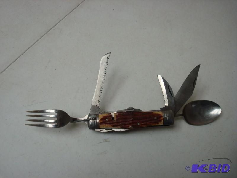 lot 13 image: Large Camping Utility Knife, Some Wear...