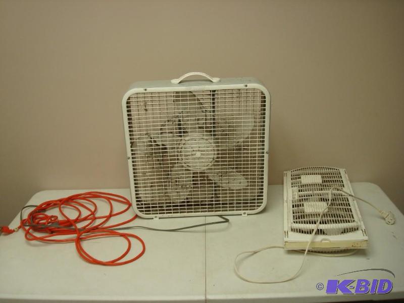 lot 148 image: Pair Of Fans And Extension Cord, Both Dirty B...