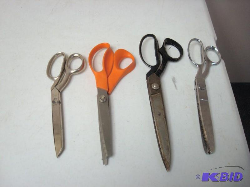 lot 32 image: Lot Of Large Scissors, Some Crafting Ones...
