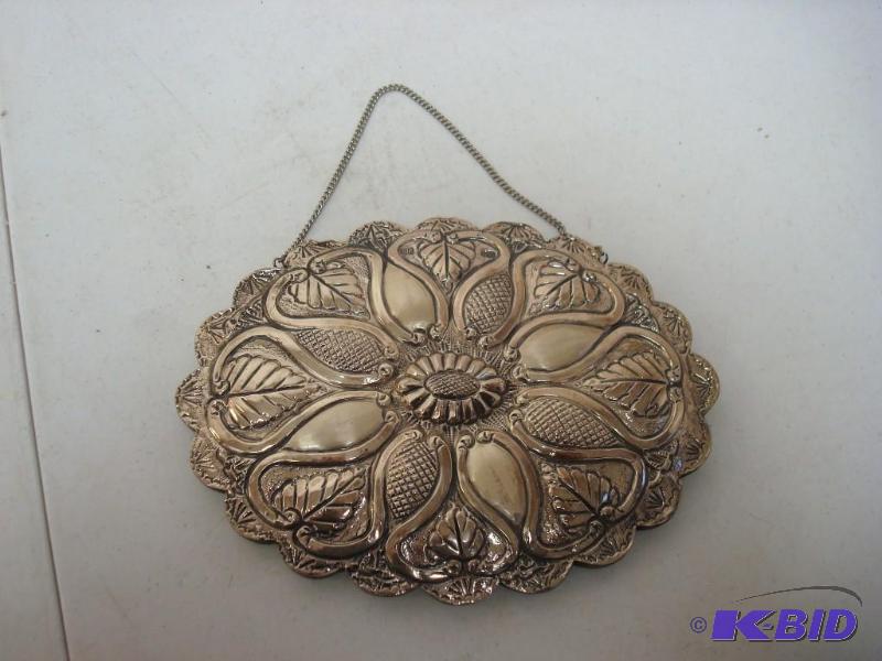 lot 66 image: Hanging Metal Ornate Mirror...