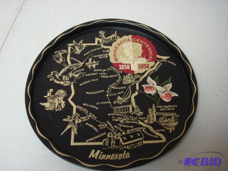 lot 68 image: Minnesota Centennial Metal Tray, Some Wear...