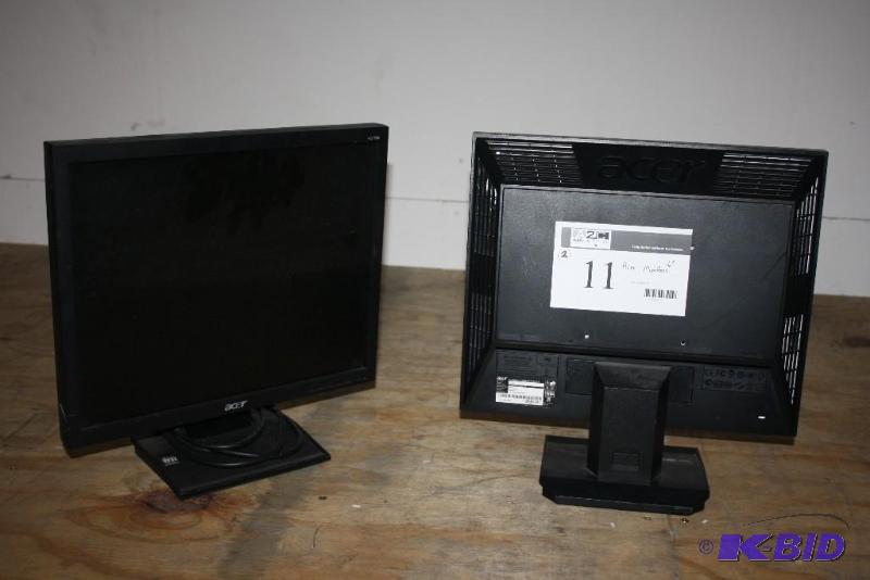 lot 11 image: Lot of (2) Acer Computer Monitors 16 Black wCord.