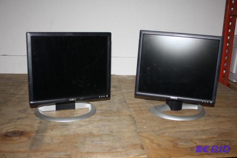 lot 14 image: Lot of (2) Dell Computer Monitors 17 Black wCord.