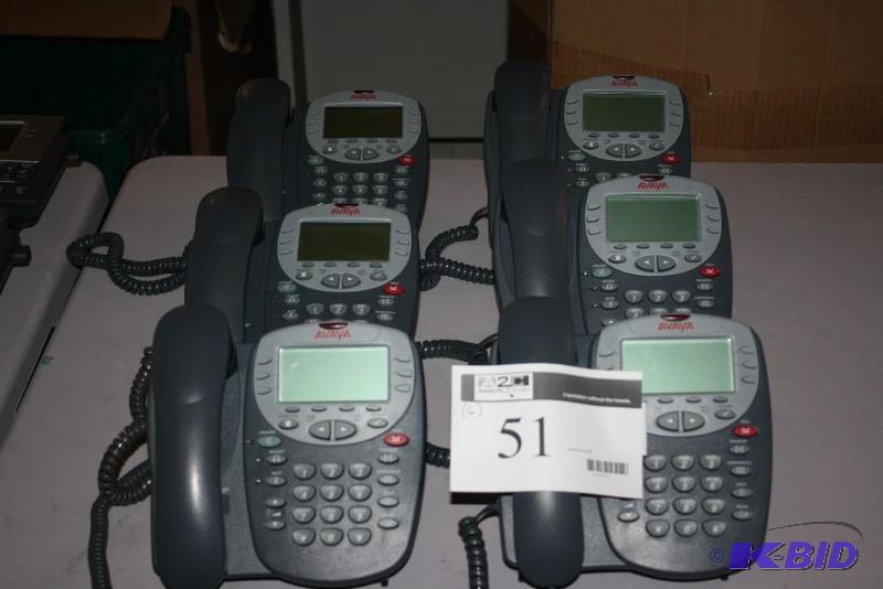 lot 51 image: Lot of (6) Avaya 4610SW IP Display Phone.