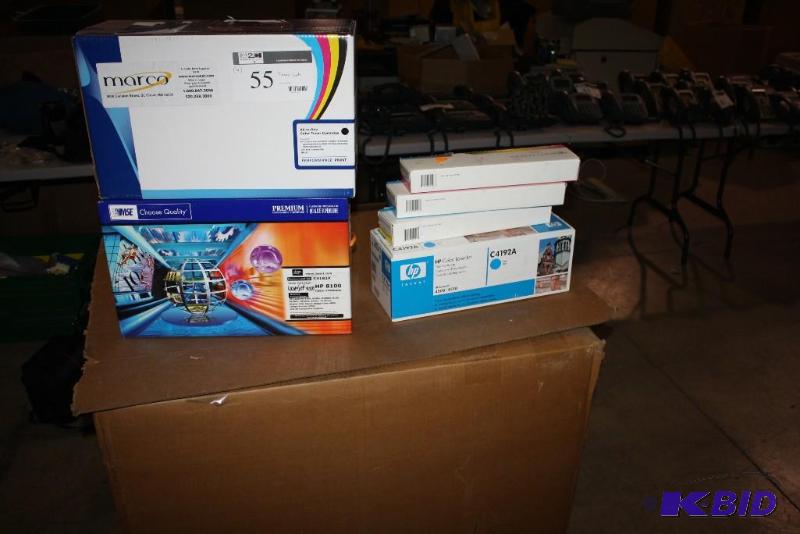 lot 55 image: Lot of (6) Toner Boxes Including HP 8100 C4192A Mediasciences And More.
