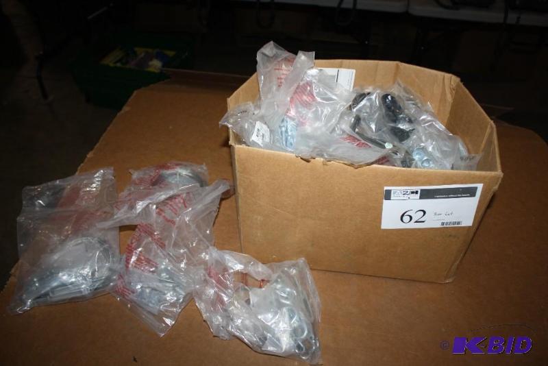 lot 62 image: Box Lot of Hardware Including Eyelit Screws Hangers Cord And More.