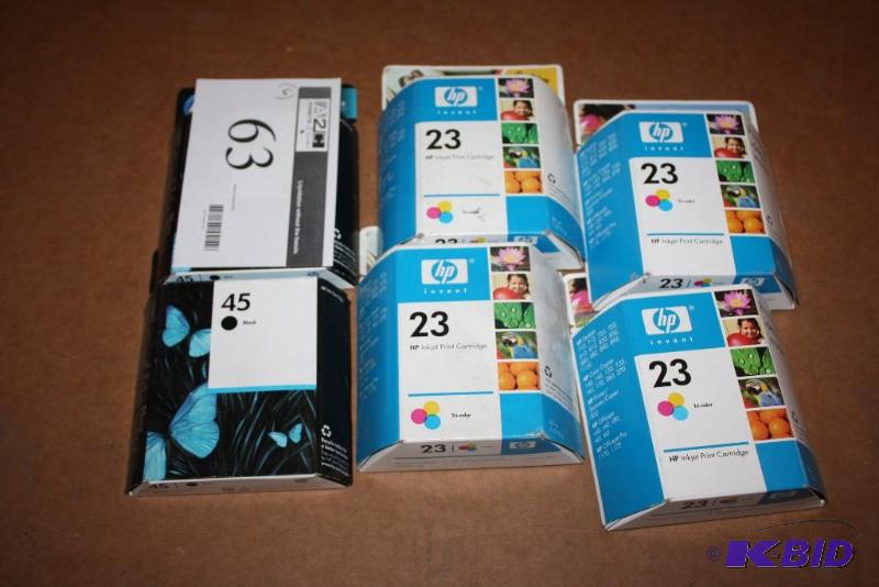 lot 63 image: Lot of (6) Toner Boxes Including HP 23 45 Black.