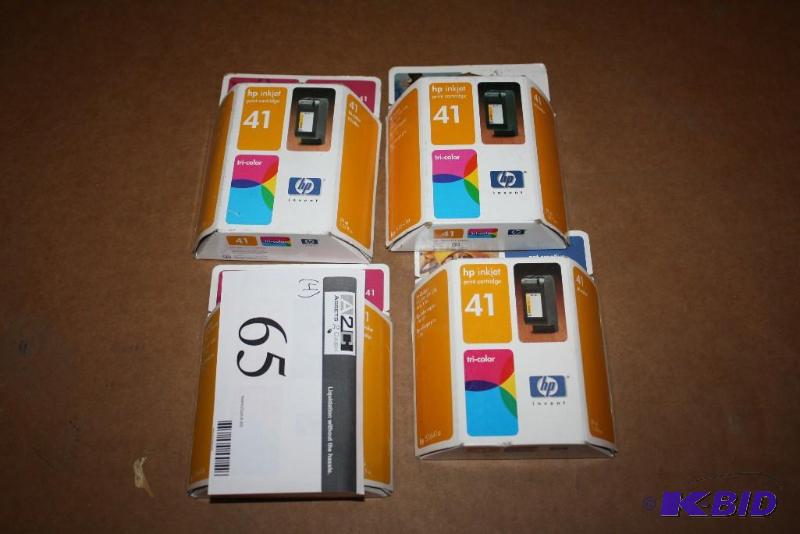 lot 65 image: Lot of (4) HP Inkjet Cartridges, 41 Type.