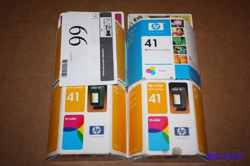 lot 66 image: Lot of (4) HP Inkjet Cartridges, 41 Type.