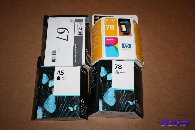 lot 67 image: Lot of (4) HP Inkjet Cartridges, 78 Type, 45 Type.