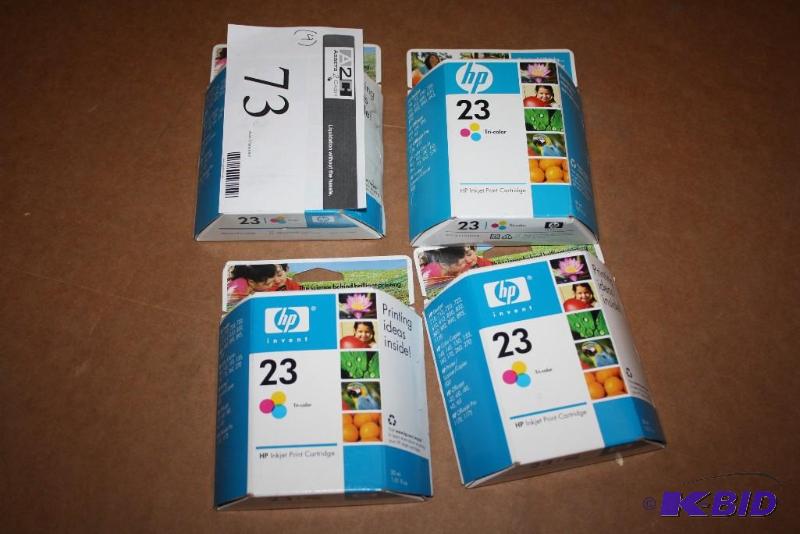 lot 73 image: Lot of (4) HP Inkjet Cartridges Type 23.