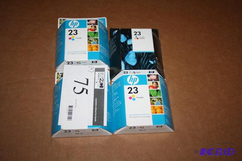 lot 75 image: Lot of (4) HP Inkjet Cartridges Type 23.