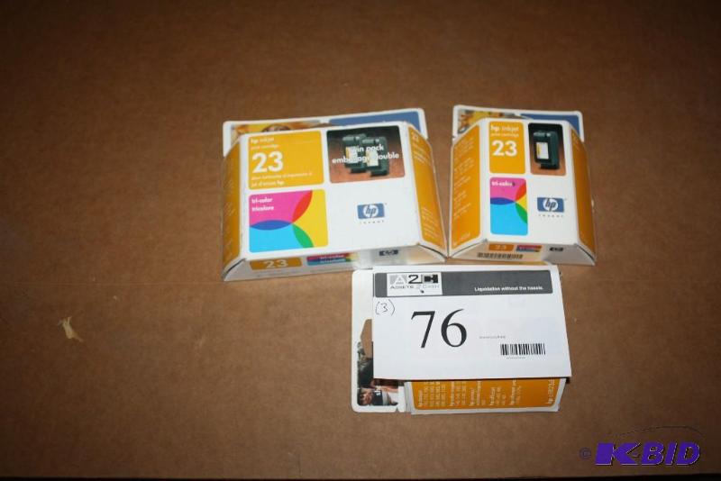 lot 76 image: Lot of (3) HP Inkjet Cartridges Type 23.