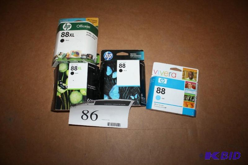 lot 86 image: Lot of (4) HP Office Jet Print Cartridge 88XL 88 Office Jet.