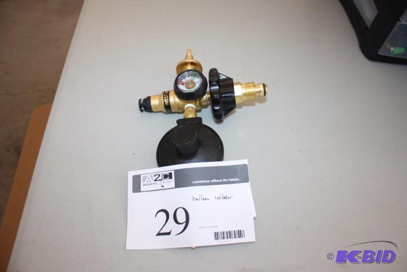 lot 29 image: Balloon Inflater Nozzle wPressure Gauge West Wing Brand.
