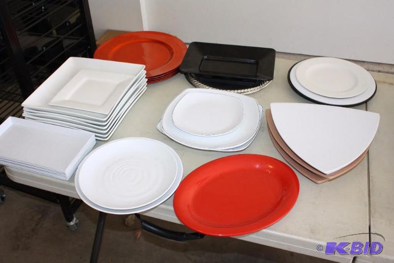 lot 47 image: Lot of (36) Plates Miscellaneous Shapes & Sizes.