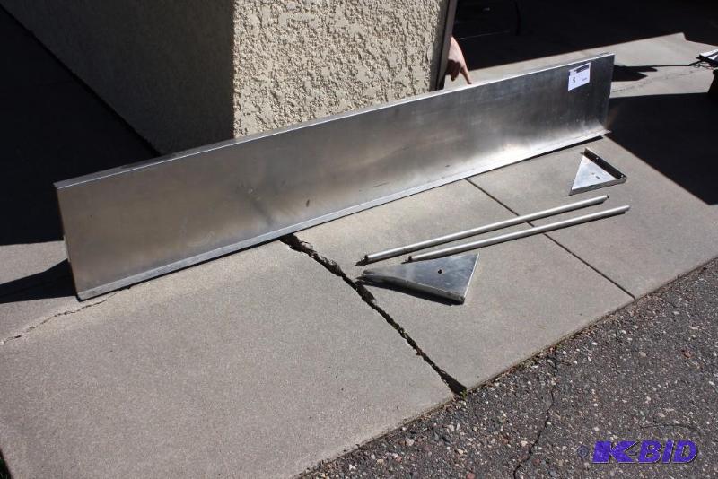 lot 8 image: Premier Restaurant Equipment Brand Metal Shelf wSupports 96 x 14 NSF Approved.
