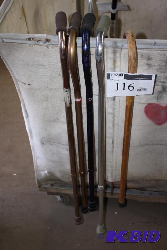 Lot of (5) Walking Canes Miscellaneous Styles.