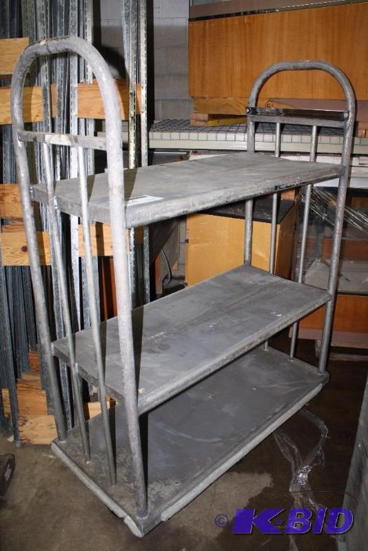 Galvanized Cart w3 Shelves & Wheels 51 x 23 x 70.