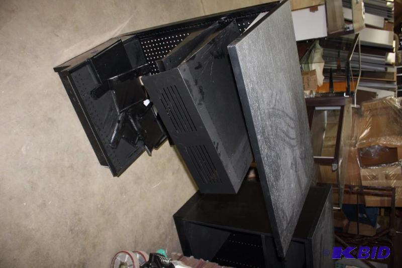 Office Desk wShelving Unit & Work Top Black Adjustable Shelving Chair Space 41 x 27 x 43.