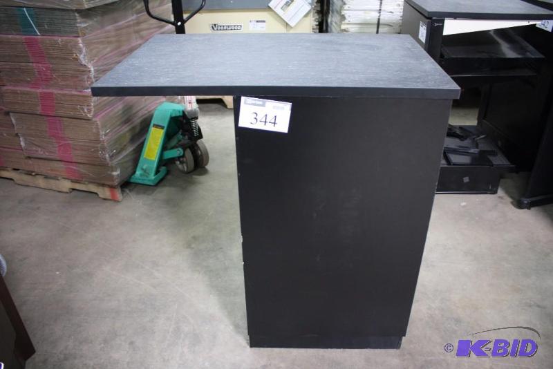 Office Desk wShelving Unit & Work Top Black Adjustable Shelving Chair Space 41 x 27 x 43.